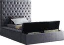 Bliss Grey Velvet Twin Bed (3 Boxes) - NY Furniture Direct (NY)