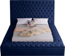 Bliss Navy Velvet Queen Bed (3 Boxes) - NY Furniture Direct (NY)