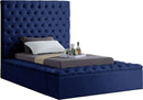 Bliss Navy Velvet Twin Bed (3 Boxes) - NY Furniture Direct (NY)