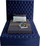 Bliss Navy Velvet Twin Bed (3 Boxes) - NY Furniture Direct (NY)