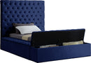 Bliss Navy Velvet Twin Bed (3 Boxes) - NY Furniture Direct (NY)