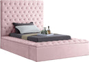 Bliss Pink Velvet Twin Bed (3 Boxes) - NY Furniture Direct (NY)