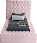 Bliss Pink Velvet Twin Bed (3 Boxes) - NY Furniture Direct (NY)
