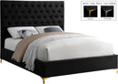 Cruz Black Velvet Queen Bed - NY Furniture Direct (NY)