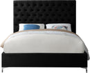 Cruz Black Velvet Full Bed - NY Furniture Direct (NY)