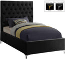 Cruz Black Velvet Twin Bed - NY Furniture Direct (NY)
