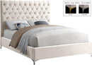 Cruz Cream Velvet Queen Bed - NY Furniture Direct (NY)