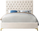 Cruz Cream Velvet Queen Bed - NY Furniture Direct (NY)