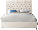 Cruz Cream Velvet Full Bed - NY Furniture Direct (NY)