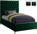 Cruz Green Velvet Twin Bed - NY Furniture Direct (NY)