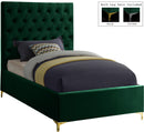 Cruz Green Velvet Twin Bed - NY Furniture Direct (NY)