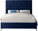 Cruz Navy Velvet Full Bed - NY Furniture Direct (NY)