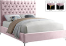 Cruz Pink Velvet Queen Bed - NY Furniture Direct (NY)