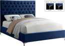 Cruz Navy Velvet Full Bed - NY Furniture Direct (NY)