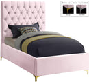 Cruz Pink Velvet Twin Bed - NY Furniture Direct (NY)