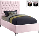 Cruz Pink Velvet Twin Bed - NY Furniture Direct (NY)