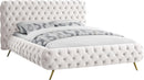 Delano Cream Velvet Queen Bed - NY Furniture Direct (NY)