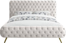 Delano Cream Velvet Queen Bed - NY Furniture Direct (NY)