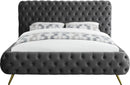 Delano Grey Velvet Queen Bed - NY Furniture Direct (NY)