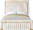 Dolce Cream Velvet Queen Bed (3 Boxes) - NY Furniture Direct (NY)