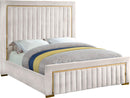 Dolce Cream Velvet King Bed (3 Boxes) - NY Furniture Direct (NY)