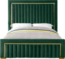 Dolce Green Velvet Queen Bed (3 Boxes) - NY Furniture Direct (NY)