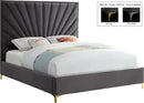 Eclipse Grey Velvet Queen Bed - NY Furniture Direct (NY)
