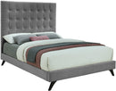 Elly Grey Velvet Queen Bed - NY Furniture Direct (NY)