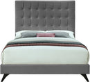 Elly Grey Velvet Queen Bed - NY Furniture Direct (NY)