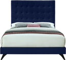 Elly Navy Velvet King Bed - NY Furniture Direct (NY)