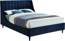 Eva Navy Velvet Queen Bed