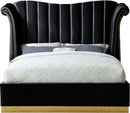 Flora Black Velvet King Bed (3 Boxes) - NY Furniture Direct (NY)