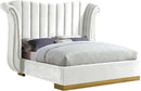 Flora White Velvet Queen Bed (3 Boxes) - NY Furniture Direct (NY)
