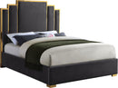 Hugo Grey Velvet Queen Bed - NY Furniture Direct (NY)