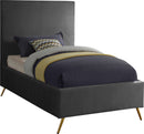 Jasmine Grey Velvet Twin Bed - NY Furniture Direct (NY)