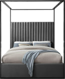 Jax Grey Velvet Queen Bed - NY Furniture Direct (NY)