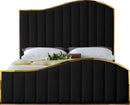 Jolie Black Velvet Queen Bed (3 Boxes) - NY Furniture Direct (NY)