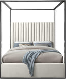 Jax Cream Velvet Queen Bed - NY Furniture Direct (NY)