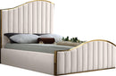 Jolie Cream Velvet Queen Bed (3 Boxes) - NY Furniture Direct (NY)