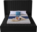 Kiki Black Velvet King Bed (3 Boxes) - NY Furniture Direct (NY)