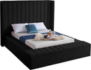 Kiki Black Velvet Queen Bed (3 Boxes) - NY Furniture Direct (NY)