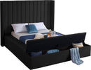 Kiki Black Velvet Queen Bed (3 Boxes) - NY Furniture Direct (NY)