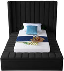 Kiki Black Velvet Twin Bed (3 Boxes) - NY Furniture Direct (NY)
