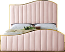 Jolie Pink Velvet King Bed (3 Boxes) - NY Furniture Direct (NY)