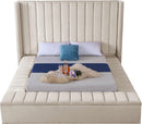 Kiki Cream Velvet Full Bed (3 Boxes) - NY Furniture Direct (NY)