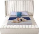 Kiki Cream Velvet Queen Bed (3 Boxes) - NY Furniture Direct (NY)