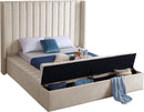 Kiki Cream Velvet Queen Bed (3 Boxes) - NY Furniture Direct (NY)