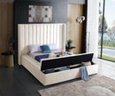 Kiki Cream Velvet King Bed (3 Boxes) - NY Furniture Direct (NY)