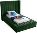 Kiki Green Velvet Twin Bed (3 Boxes) - NY Furniture Direct (NY)