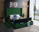 Kiki Green Velvet Queen Bed (3 Boxes) - NY Furniture Direct (NY)